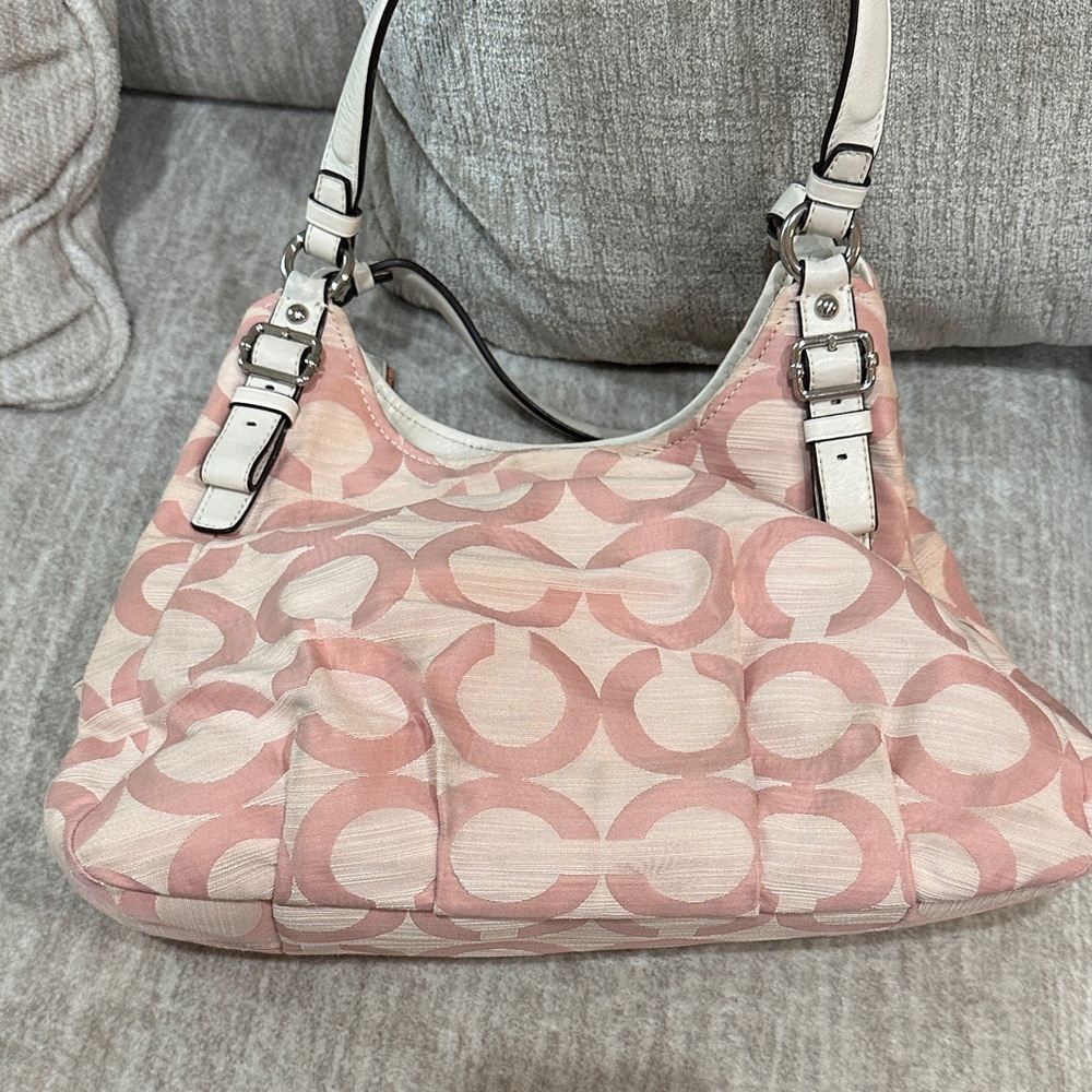 Coach Pink and Cream Shoulder Bag - Picture 6 of 8